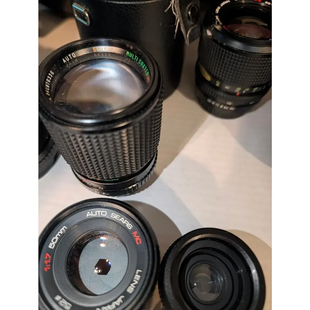 Huge Mixed Lot Vintage Camera Lenses Accessories  Lowepro Bag